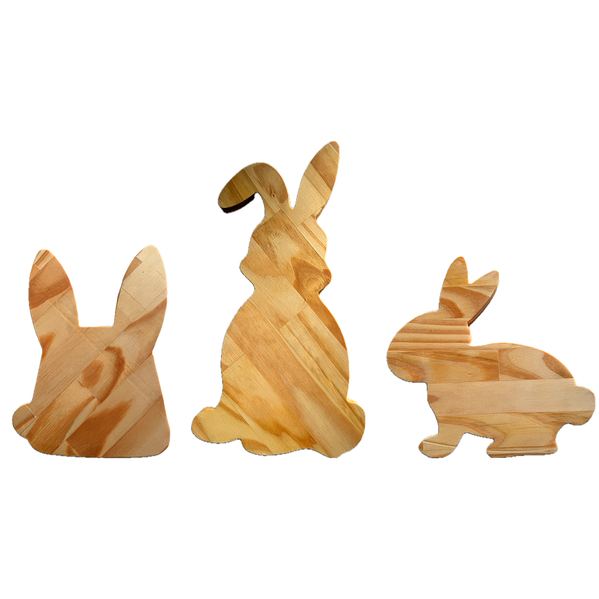 Kit Tábuas De Coelho Madeira Pinus / Pascoa 3 Unidades